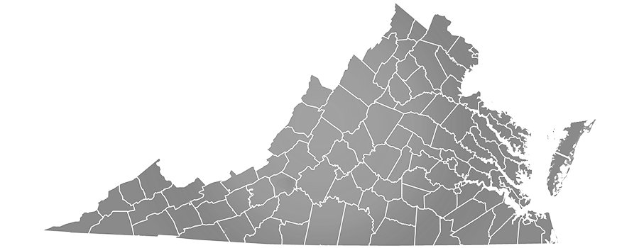 State of Virginia map withe counties - Azenco Outdoor