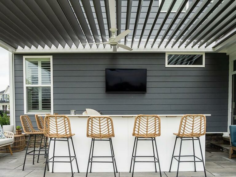 A Premium Pergola with Integrated TV | Azenco Outdoor, VA