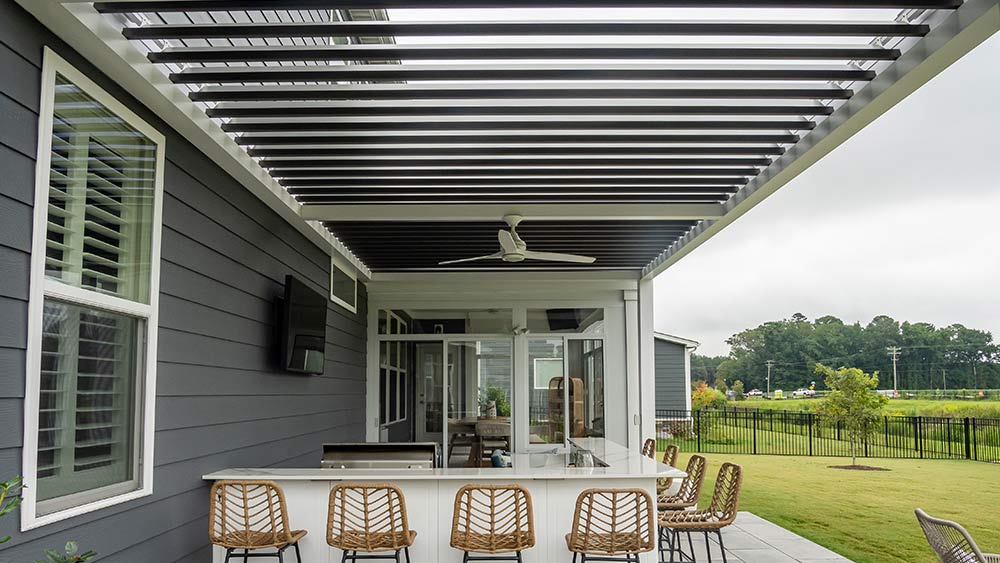 Fully extruded hidden pergola gutter system in Virginia: The Key to Elegance and Performance - Azenco Outdoor