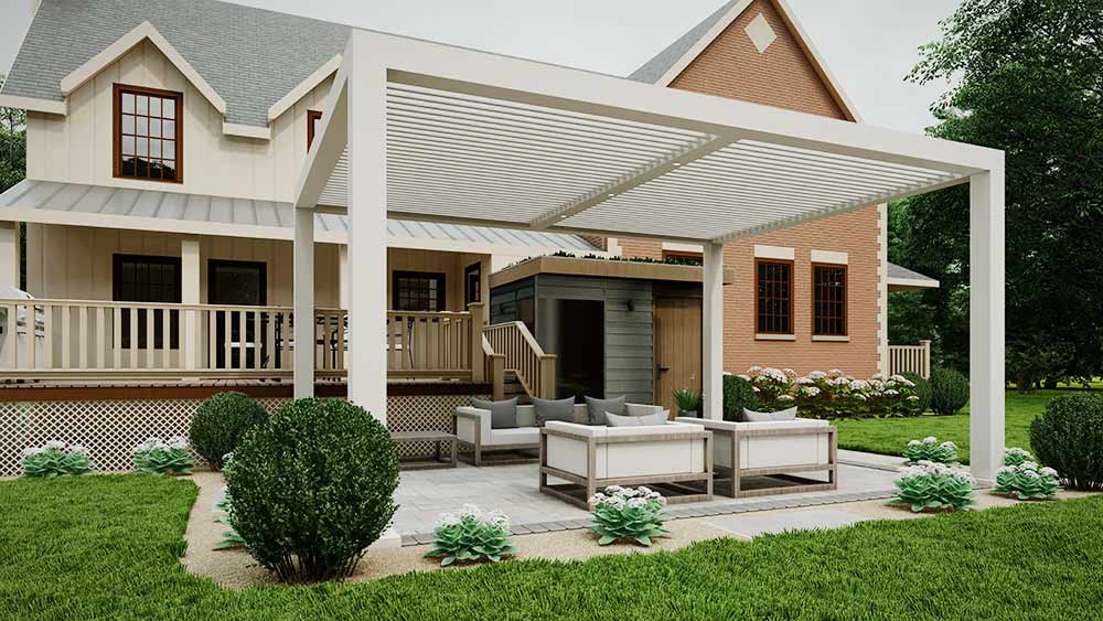 R-Breeze, fixed louvered pergola - Azenco Oudoor